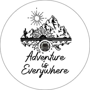 Adventure Is Everywhere White Spare Tire Cover