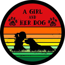 A Girl And Her Dog Rainbow Spare Tire Cover