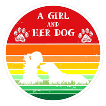 A Girl And Her Dog Rainbow & White Spare Tire Cover