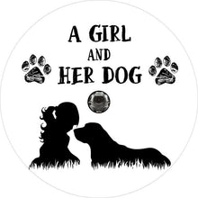 A Girl And Her Dog White Spare Tire Cover