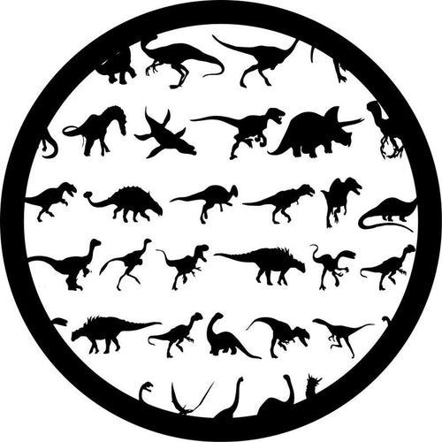 All The Dinosaurs White Background Spare Tire Cover