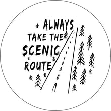 Always Take The Scenic Route Woods White Spare Tire Cover