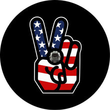 American Flag Peace Sign Black Spare Tire Cover