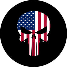 American Flag Skull Black Spare Tire Cover