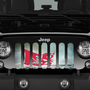 ARGH!!!! Red Pirate Flag Jeep Grille Insert