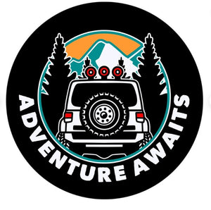 Adventure Awaits Black 2 Spare Tire Cover