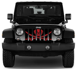 Platinum Ahoy Matey Dark Red Pirate Flag Jeep Grille Insert