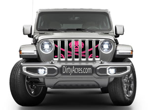 Ahoy Matey Hot Pink Pirate Flag Jeep Grille Insert