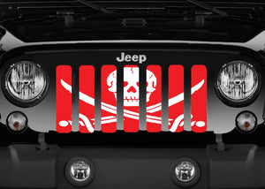 Platinum Ahoy Matey Pirate Flag - Red - Jeep Grille Insert