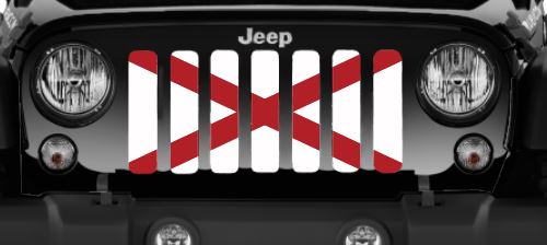 Alabama State Flag Jeep Grille Insert