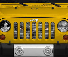 Black and White Angry Patriot Jeep Grille Insert