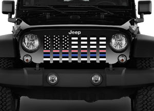 American Black and White -Back the Blue and Nurses - Jeep Grille Insert