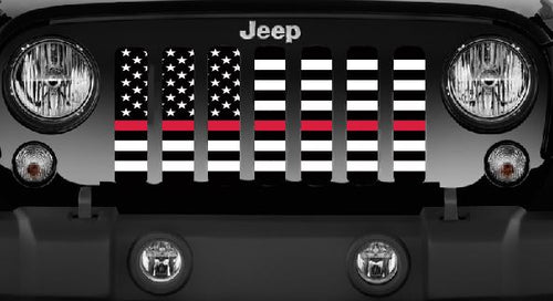 American Black and White Thin Red Line Grille Insert