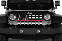 American Black and White Thin Red Line Jeep Grille Insert