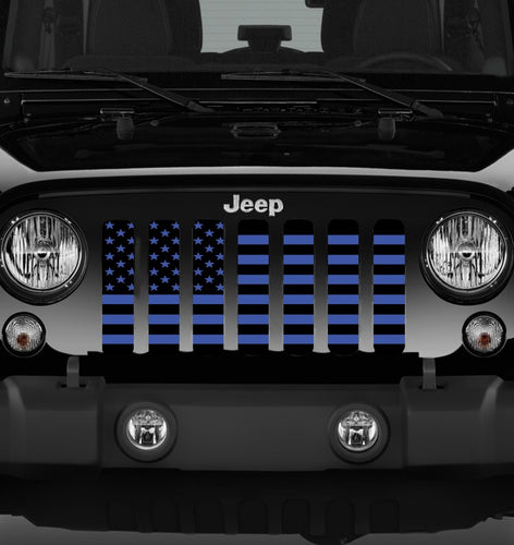 Black and Blue American Flag Grille Insert