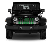 Black and Green American Flag Jeep Grille Insert