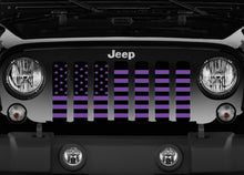 Platinum Black and Purple American Flag Jeep Grille Insert