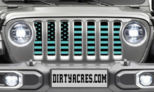 Platinum Black and Teal American Flag Jeep Grille Insert