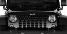 American Flag Dark Gray and Black Leopard Print Jeep Grille Insert