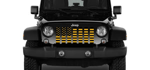 Platinum Hella Yella American Flag Jeep Grille Insert