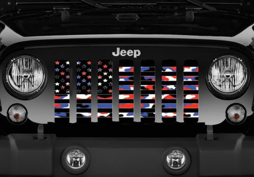 American Patriotic Camo Flag Grille Insert