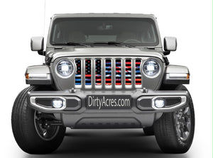 American Patriotic Tie Dye Jeep Grille Insert