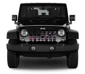 American Pink Camo Jeep Grille Insert