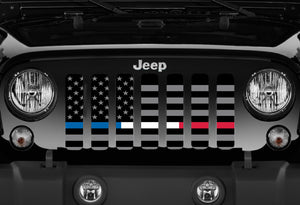 American Tactical - Back the Blue, Red and White - Jeep Grille Insert