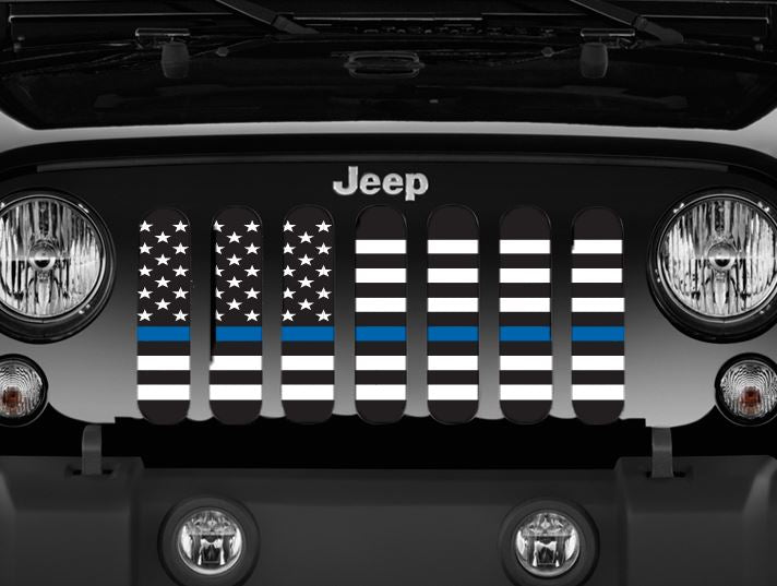 American Black and White Back the Blue Grille Insert