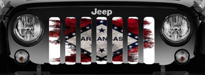 Arkansas Grunge State Flag Jeep Grille Insert