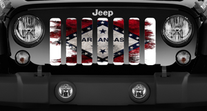 Arkansas Grunge State Flag Jeep Grille Insert