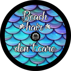 Beach Hair Don't Care Black Spare Tire Cover