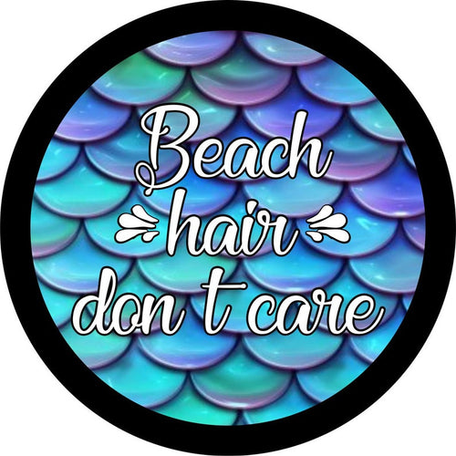 Beach Hair Don't Care Black Spare Tire Cover