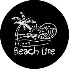 Sunset On The Beach Black Spare Tire Cover