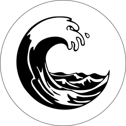 Beach Wave 2 White Spare Tire Cover