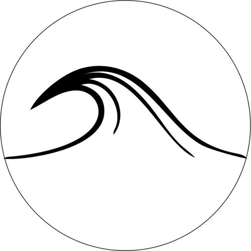 Beach Wave White Spare Tire Cover