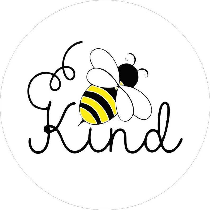 Bee Kind Honey Bee White Spare Tire Cover