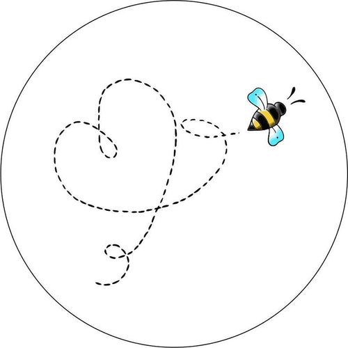 BEE With A Heart White Spare Tire Cover