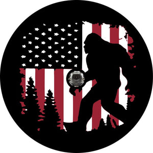 Bigfoot American Flag Spare Tire Cover