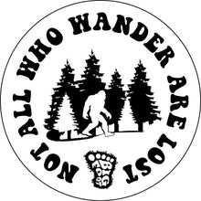 Bigfoot All Who Wander Are Not Lost White Spare Tire Cover