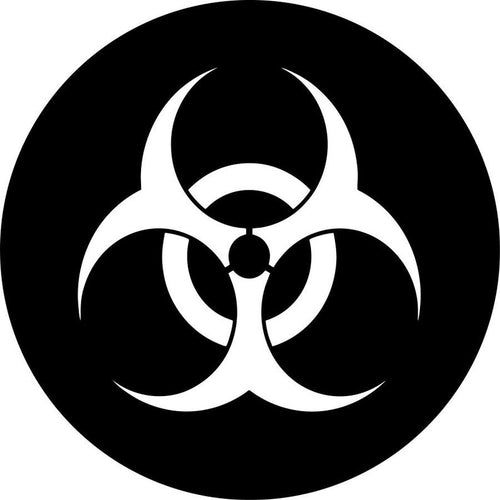 Bio Hazard Warning Symbol Black Spare Tire Cover