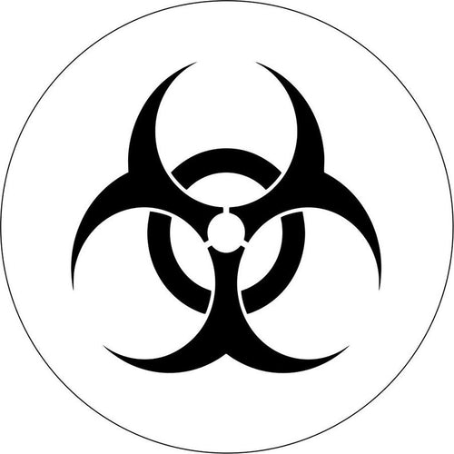 Bio Hazard Warning Symbol White Spare Tire Cover