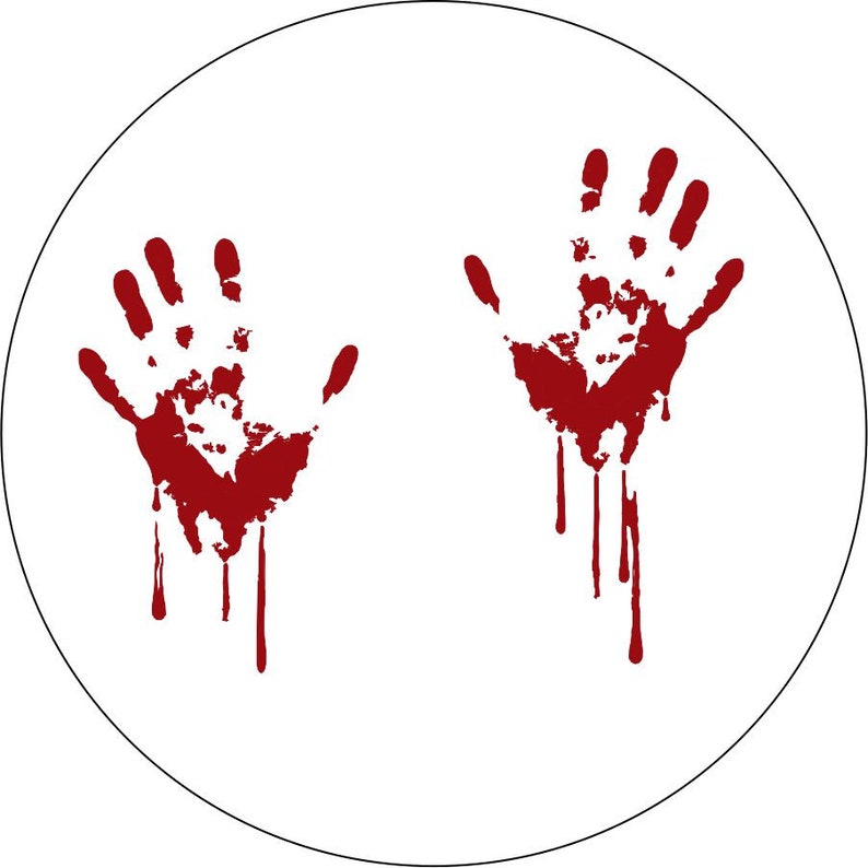 Bloody Hands White Spare Tire Cover