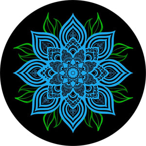 Teal & Purple Mandala Spare Tire Cover