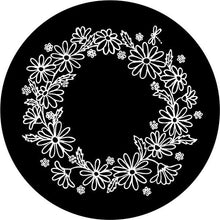 Bunch Of Daisy's With Dragonfly Black Spare Tire Cover