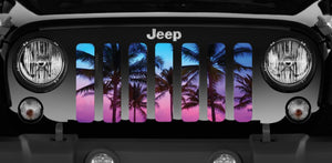Beach Palm Tree Jeep Grille Insert