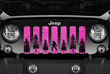 Bigfoot - Bright Pink Background Jeep Grille Insert