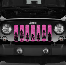Platinum Bigfoot - Bright Pink Background Jeep Grille Insert