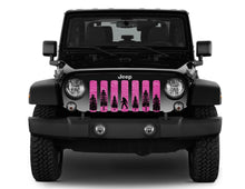 Platinum Bigfoot - Bright Pink Background Jeep Grille Insert