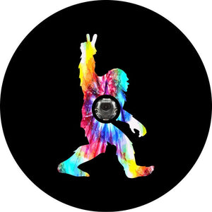 Bigfoot Peace Out Tie Dye Spare Tire Cover